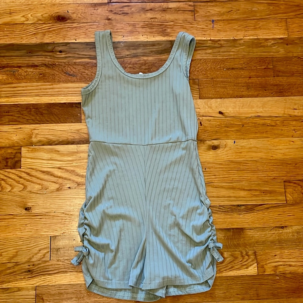 SHEIN cute ruffled romper green